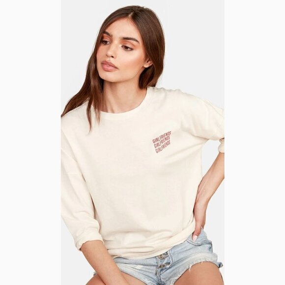 NWT MATE the Label Girlfriends Devi Dolman 3/4 Sleeve Crew Top - M - Picture 1 of 5